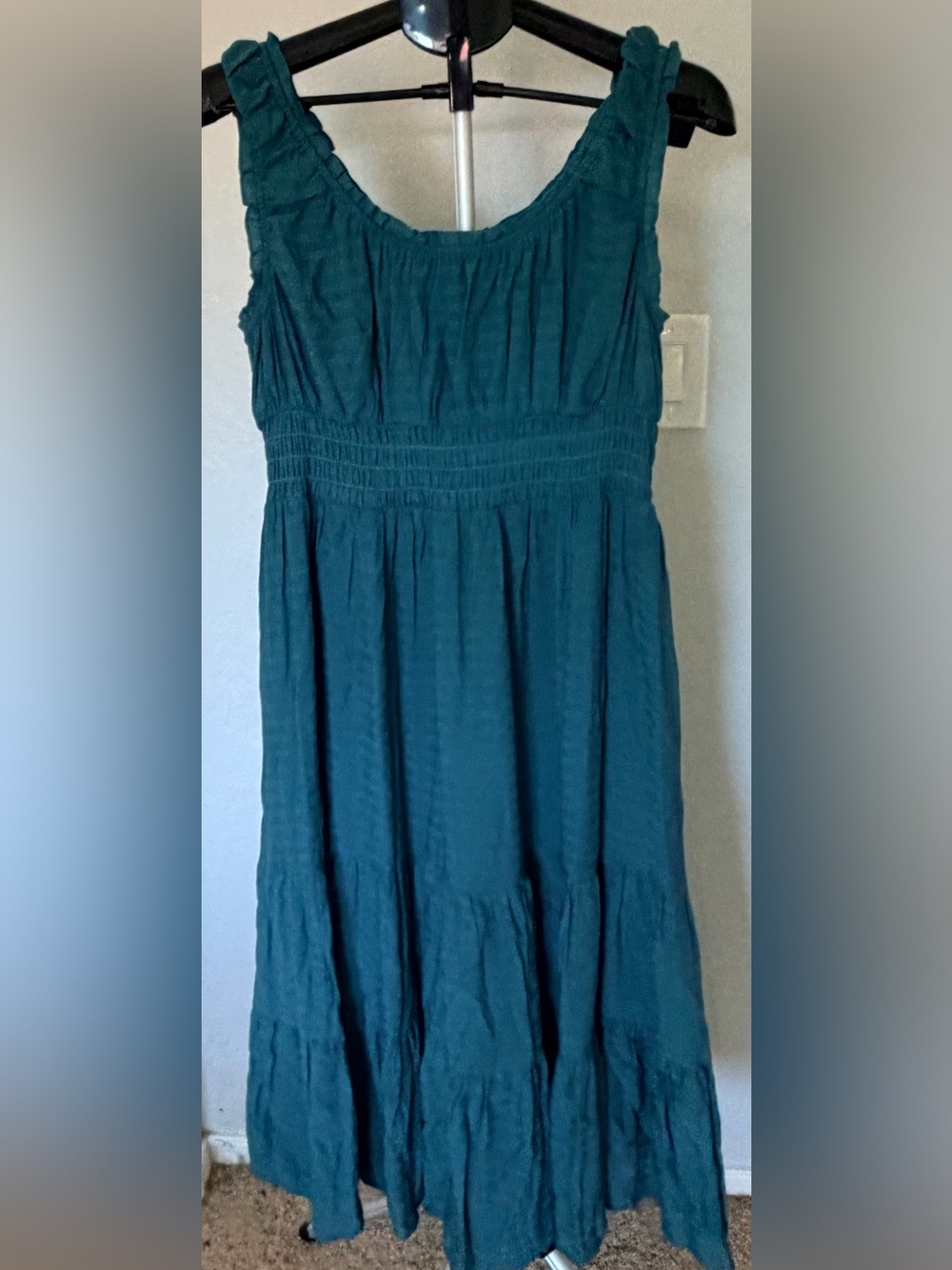 Teal Smocked Waist Sundress - Women's Dress